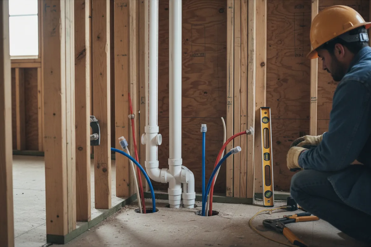 Drain and supply rough-in during Drain Cleaning in Claremore
